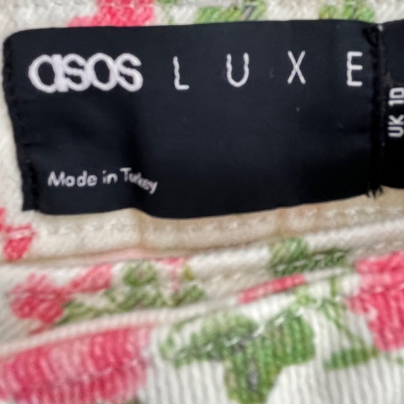 NEW ASOS LUXE Straight Cut Wide Leg Jeans Denim Roses and Cream High Rise 6 NWT - Picture 8 of 10